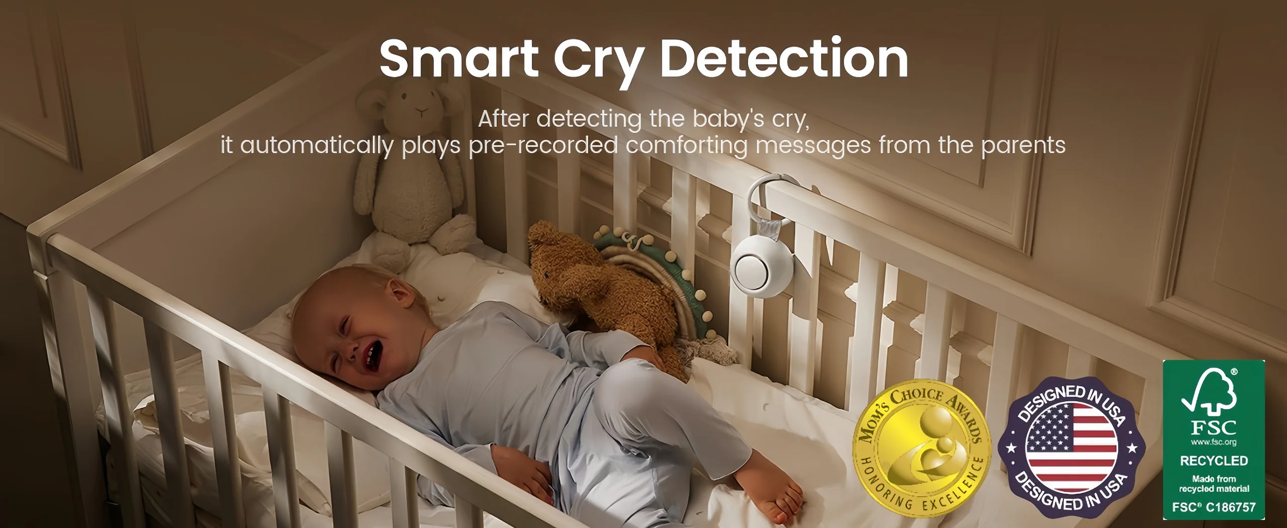 Smart cry detection banner