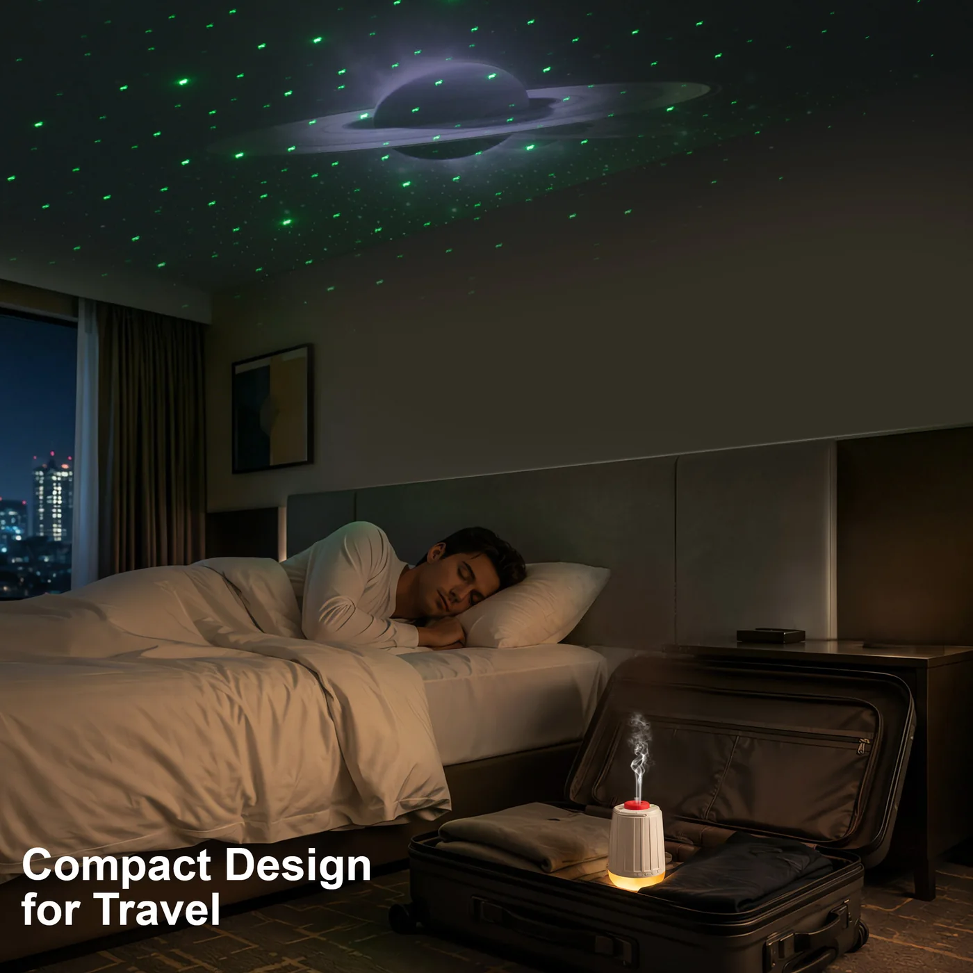 Sleep Hub packed in a suitcase for travel